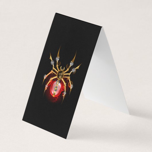 Steampunk spin op zwart visitekaartje (Voorkant)