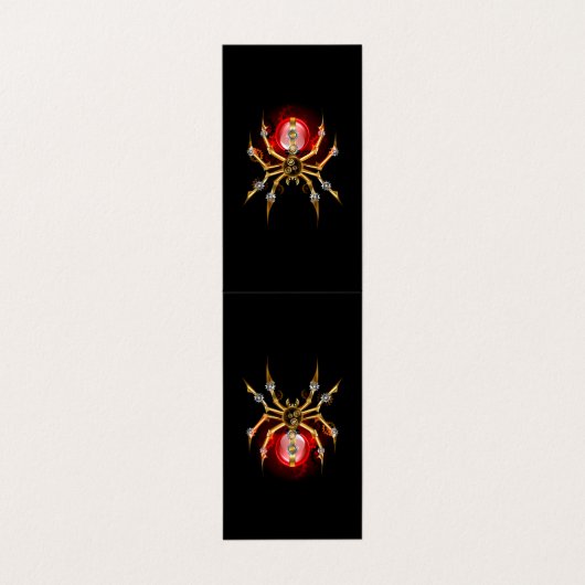 Steampunk spin op zwart visitekaartje (Buitenkant ongevouwen)