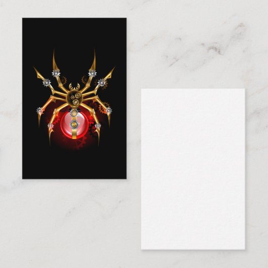 Steampunk spin op zwart visitekaartje (Voorkant / Achterkant)