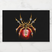 Steampunk spin op zwart voedselcontainer etiket (Enkel label)