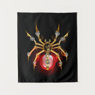 Steampunk spin op zwart wandkleed