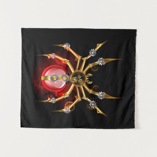 Steampunk spin op zwart wandkleed (Voorkant (horizontaal))