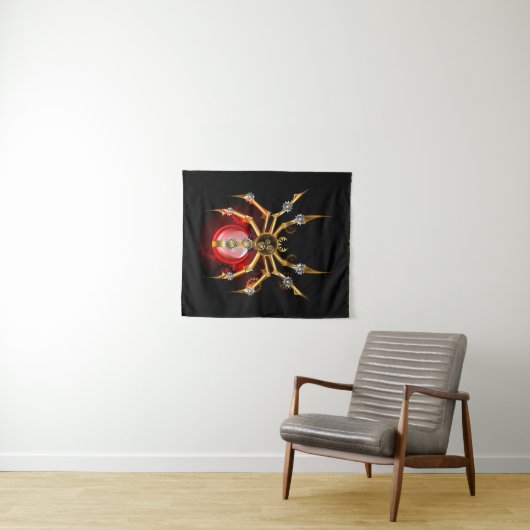 Steampunk spin op zwart wandkleed (In Situ (horizontaal))