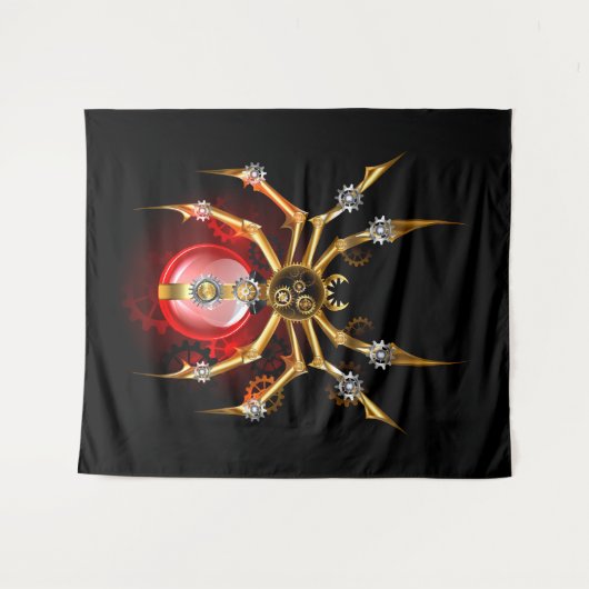 Steampunk spin op zwart wandkleed (Voorkant (horizontaal))