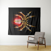 Steampunk spin op zwart wandkleed (In Situ (horizontaal))