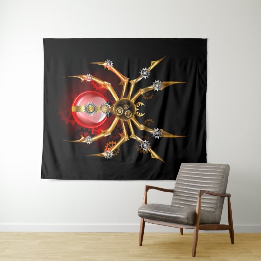 Steampunk spin op zwart wandkleed (In Situ (horizontaal))