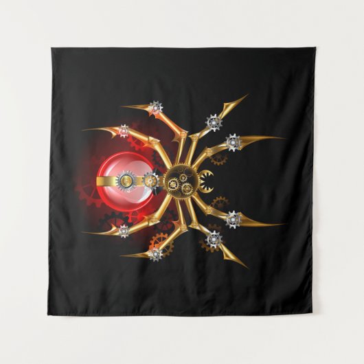 Steampunk spin op zwart wandkleed (Voorkant (horizontaal))