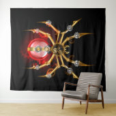 Steampunk spin op zwart wandkleed (In Situ (horizontaal))