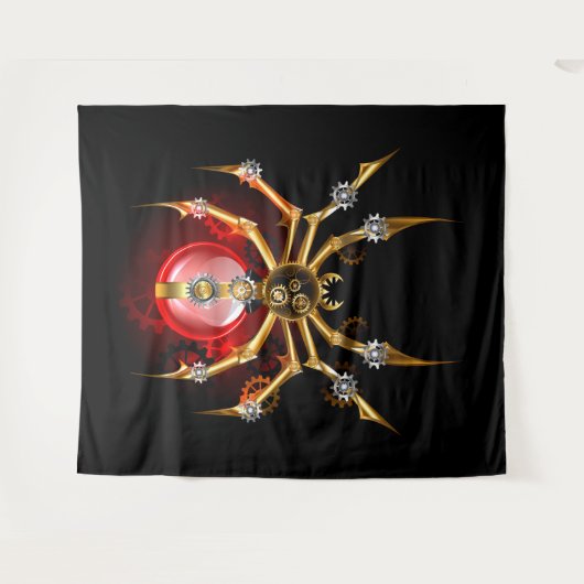 Steampunk spin op zwart wandkleed (Voorkant (horizontaal))