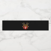 Steampunk spin op zwart waterfles etiket (Enkel label)