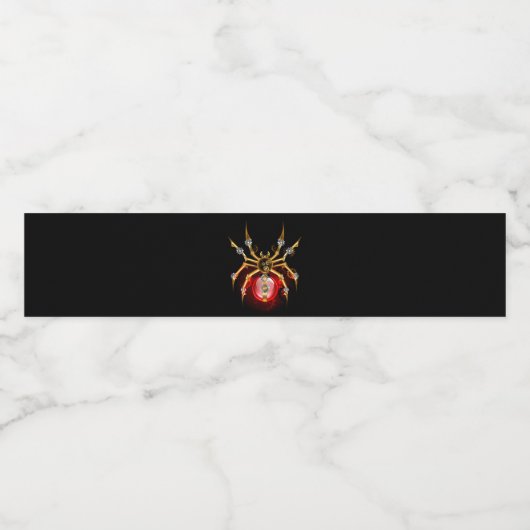 Steampunk spin op zwart waterfles etiket (Enkel label)