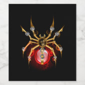 Steampunk spin op zwart wijn etiket (Enkel label)