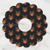 Steampunk spin op zwart wijnglaslabel (Achterkant)