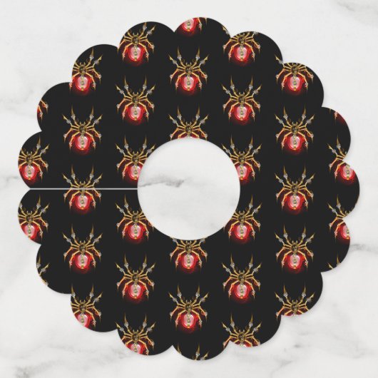 Steampunk spin op zwart wijnglaslabel (Achterkant)