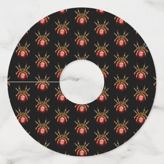 Steampunk spin op zwart wijnglaslabel (Voorkant)