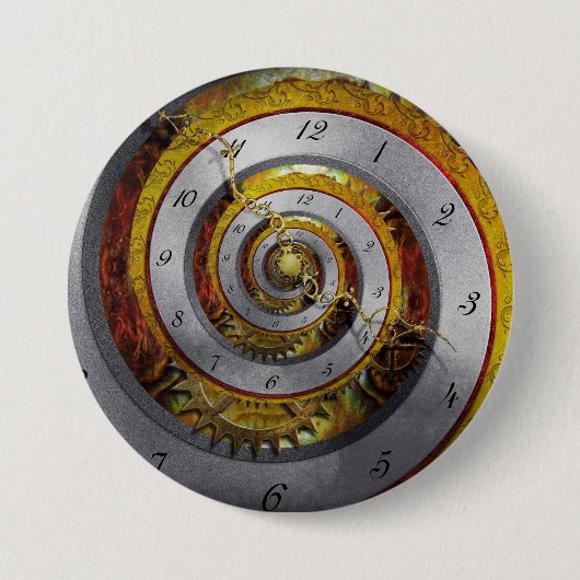 Steampunk - Spiral - oneindige tijd Ronde Button 7,6 Cm (Voorkant)