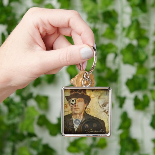 Steampunk Square Sleutelhanger (Hand)