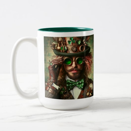 Steampunk St. Patrick Tweekleurige Koffiemok (Links)
