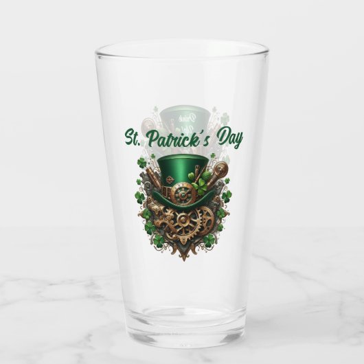 Steampunk St Patrick's Day Drink omhoog Glas (Achterkant)
