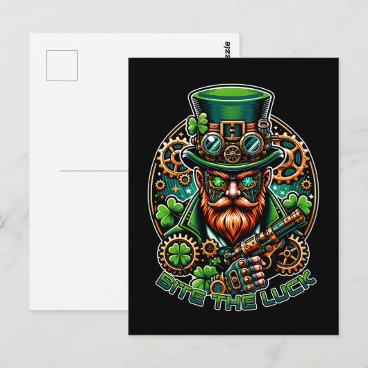 Steampunk St. Patrick's Day Leprechaun Briefkaart (Voorkant / Achterkant)