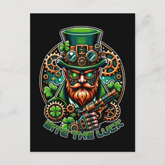 Steampunk St. Patrick's Day Leprechaun Briefkaart (Voorkant)
