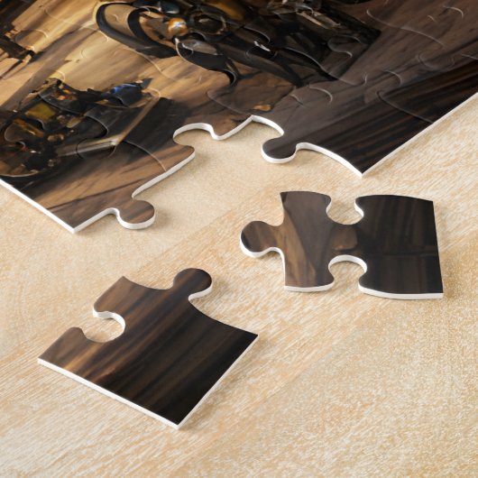 Steampunk Stad met Ballon Legpuzzel (Zijkant)