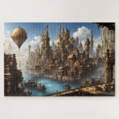 Steampunk Stad met Ballon Legpuzzel (Horizontaal)