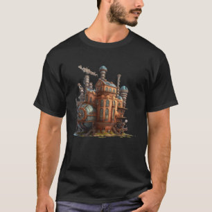 Steampunk Stad Retro Scifi Mechanische Tandwielen T-shirt
