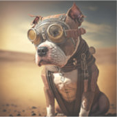 Steampunk Staffordshire Bull Terrier Sticker (Voorkant)