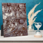 Steampunk stalen deurpatroon, metaal, klinknagels, fotoplaat (Zijkant)