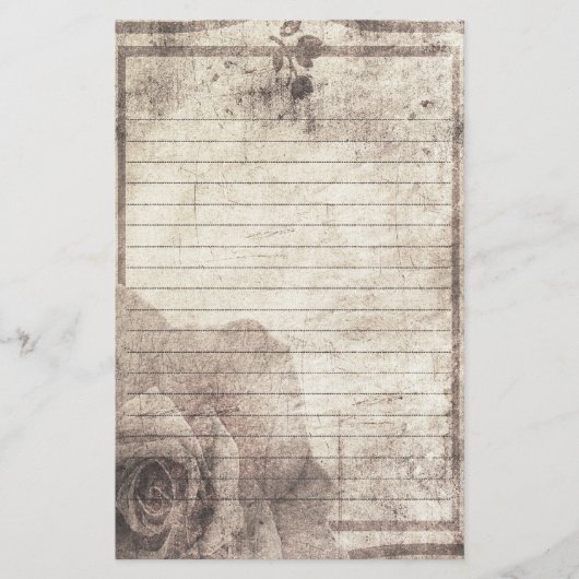 Steampunk Stationery - Antiek Roos Briefpapier (Voorkant)