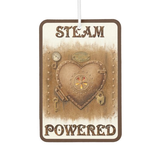 Steampunk Steam Powered Heart Luchtverfrisser (Voorkant)