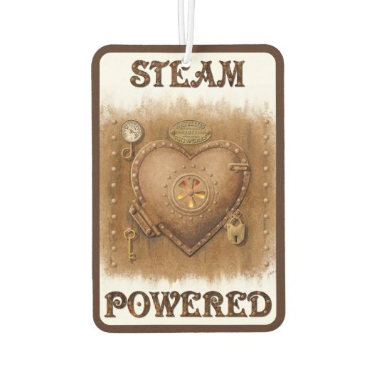 Steampunk Steam Powered Heart Luchtverfrisser (Achterkant)