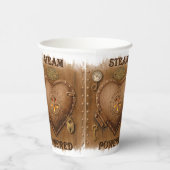 Steampunk Steam Powered Heart Papieren Bekers (Rechts)