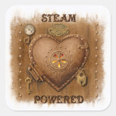 Steampunk Steam Powered Heart Sticker (Voorkant)