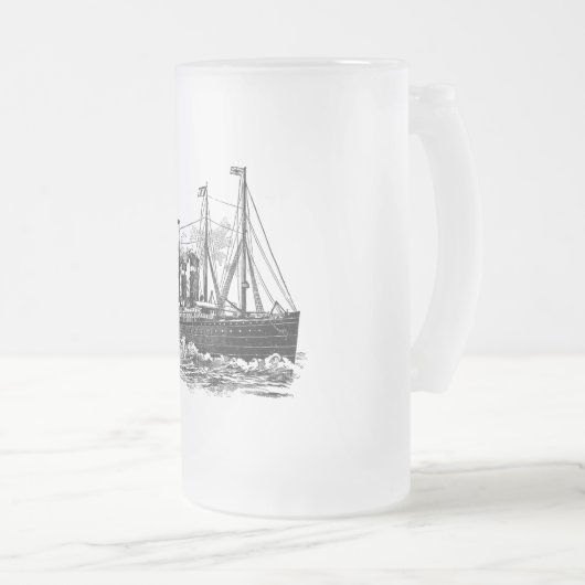  Steampunk Steamboot Matglas Bierpul (Voorkant rechts)