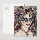 Steampunk Steamface Librarian Briefkaart (Voorkant / Achterkant)