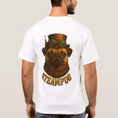 Steampunk SteamPug T-shirt - unieke Steampunk hond (Achterkant)
