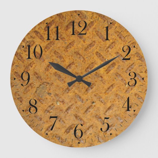 Steampunk Steel-plated Metal-look Wall Clock Grote Klok (Voorkant)