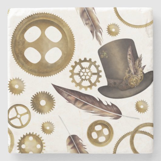 Steampunk Stenen Onderzetter (Voorkant)