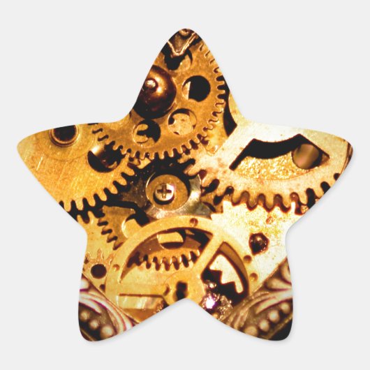 steampunk ster sticker (Voorkant)