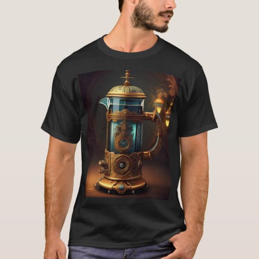 Steampunk stijl Franse pers T-shirt (Voorkant)