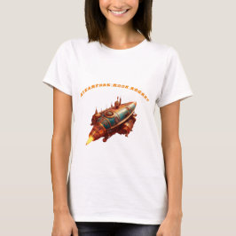 Steampunk stijl Retro Moon Rocket T-shirt
