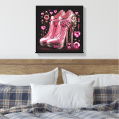 Steampunk Stijl Roze Stiletto Hoge Hakken Canvas Afdruk (Insitu (Slaapkamer))