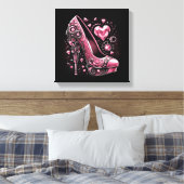 Steampunk Stijl Roze Stiletto's Canvas Afdruk (Insitu (Slaapkamer))