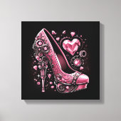 Steampunk Stijl Roze Stiletto's Canvas Afdruk (Voorkant)