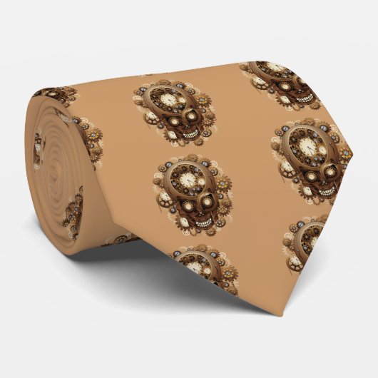 Steampunk stijl schedel stropdas (Opgerold)