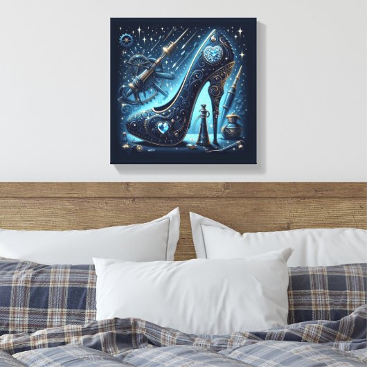 Steampunk Stijl Stiletto Hoge Hak Canvas Afdruk (Insitu (Slaapkamer))