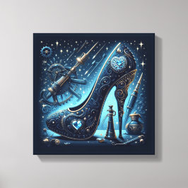 Steampunk Stijl Stiletto Hoge Hak Canvas Afdruk