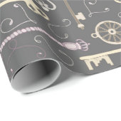 Steampunk-stijlsleutelpatroon Cadeaupapier (Rol Hoek)
